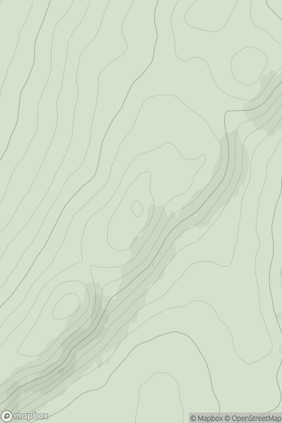 Thumbnail image for Beinn Bhreac NE Top [Loch Fyne to Bute and the Firth of Clyde] showing contour plot for surrounding peak